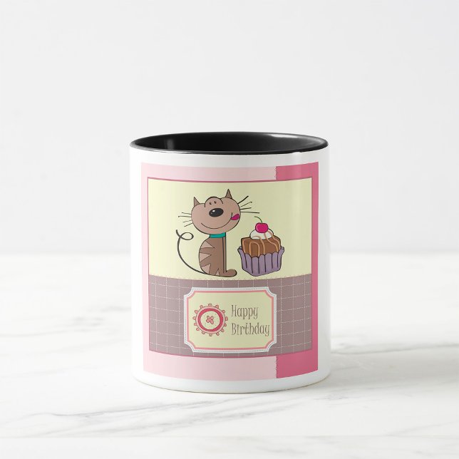 Chat D'Anniversaire Et Mug De Gâteau (Créateur téléchargé)