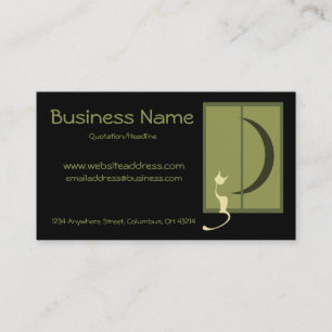 Chat dans des cartes de visite de fenêtre