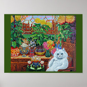 Chat dans la Salle de Jardin par Louis Wain Poster