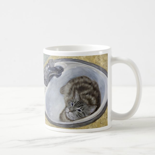 Chat dans la tasse d'évier (Droite)