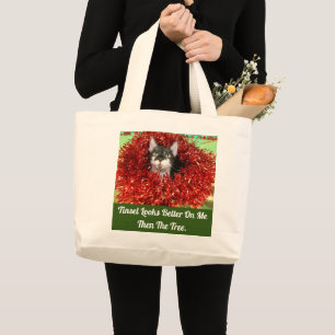 Chat Dans Le Sac fourre-tout De Tinsel