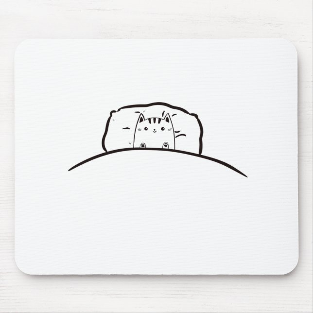 Chat dans le tapis de souris de lit, chat mignon d (Devant)