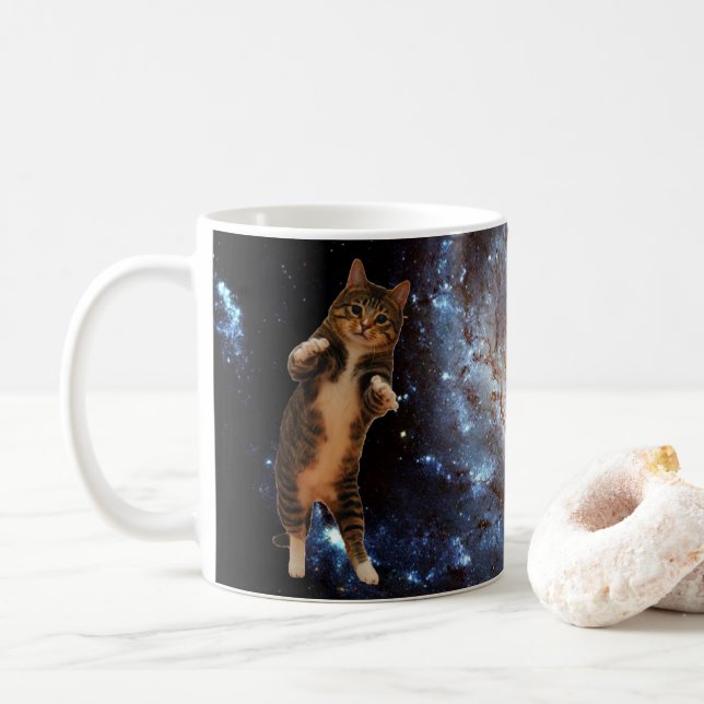 Chat dans l'espace - tasse (Avec donut)