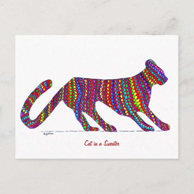 Chat dans une carte postale Sweat (Devant)