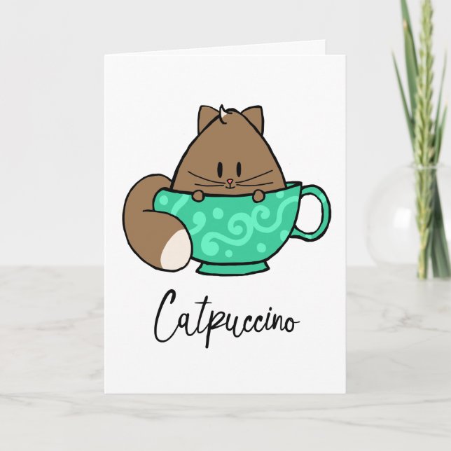 Chat de bande dessinée de Catpuccino et carte de (Devant)