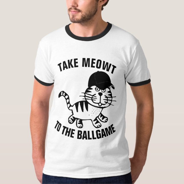 Chat de baseball, PRENEZ MEOWT AUX T-Shirts DE BAL (Devant)