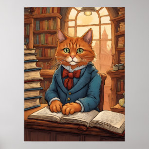 chat de bibliothèque #11 affiche