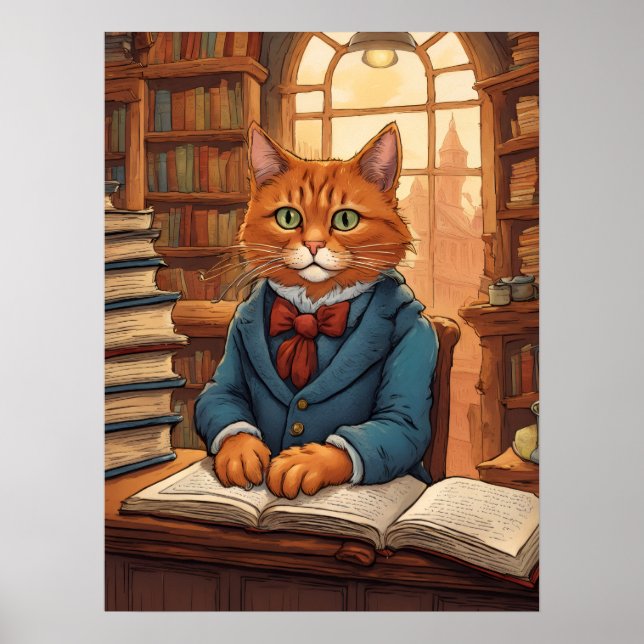 chat de bibliothèque #11 affiche (Devant)