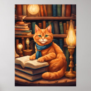 chat de bibliothèque #13 affiche