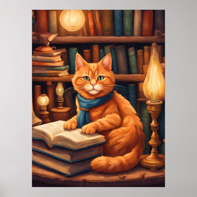 chat de bibliothèque #13 affiche (Devant)