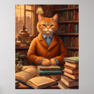 chat de bibliothèque #16 affiche