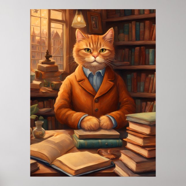 chat de bibliothèque #16 affiche (Devant)