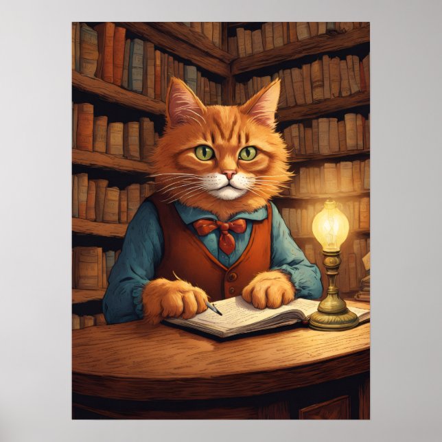 chat de bibliothèque #18 affiche (Devant)
