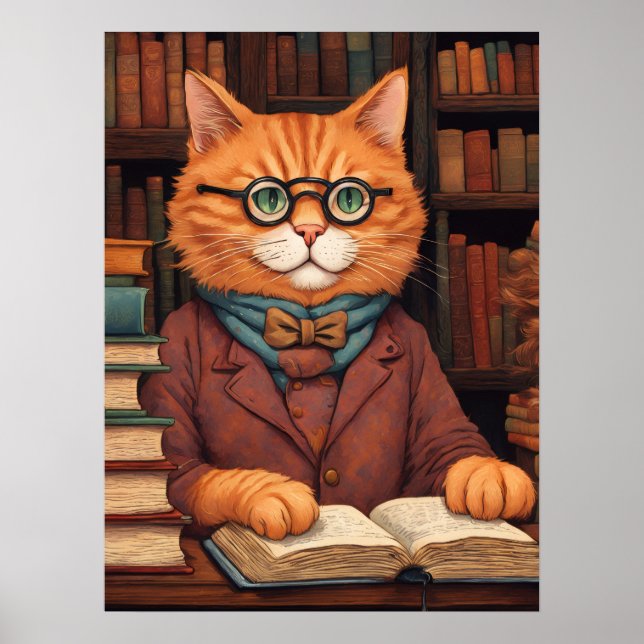 chat de bibliothèque #19 affiche (Devant)