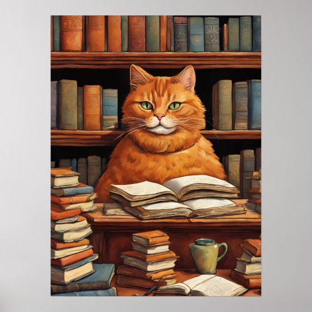chat de bibliothèque #1 affiche (Devant)