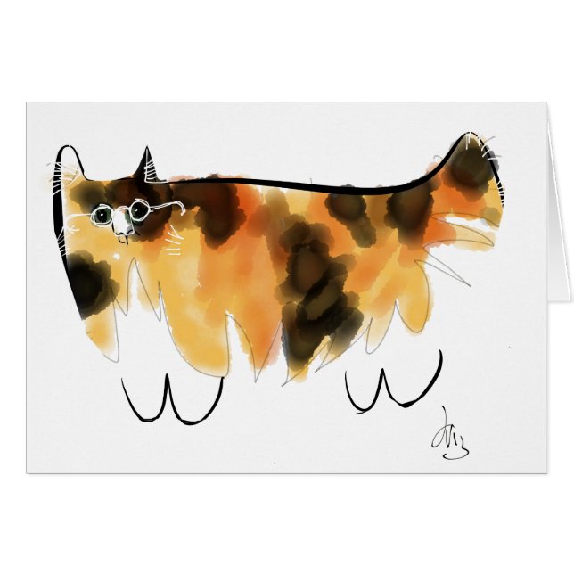 Chat de calicot avec des lunettes (Devant horizontal)