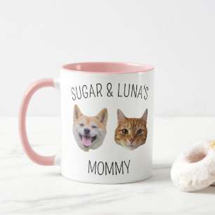 Chat de chien personnalisé visage Mug, Mug cadeau 
