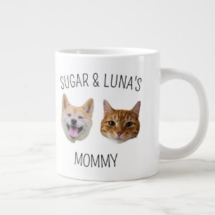 Chat de chien personnalisé visage Mug, Mug cadeau 