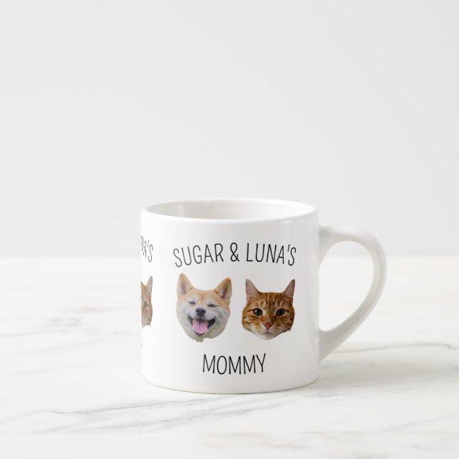 Chat de chien personnalisé visage Mug, Mug cadeau  (Droite)