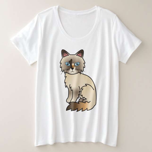 Chat de dessin animé mignon Birman / Ragdoll écail (Design devant)