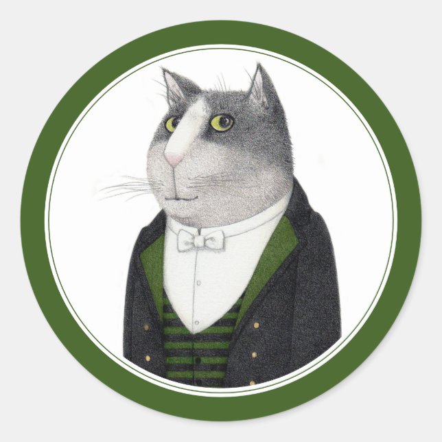CHAT DE FOOTMAN Petits Stickers ronds (Devant)