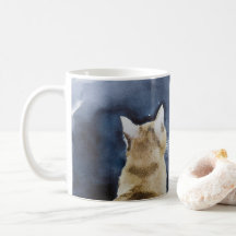 Chat de gingembre et Pleine lune classique Mug
