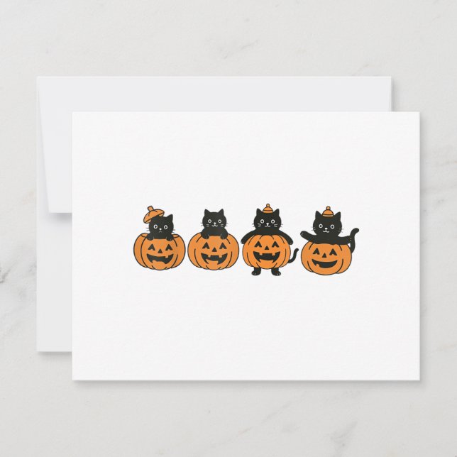 Chat de Halloween Citrouille Chat Noir Vintage 90s (Devant)
