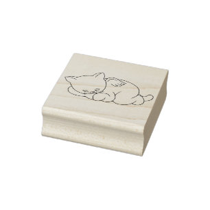 Chat de Kitty d'ange avec le tampon en caoutchouc