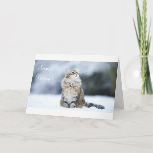 Chat de la carte de Noël Joyeuses Fêtes