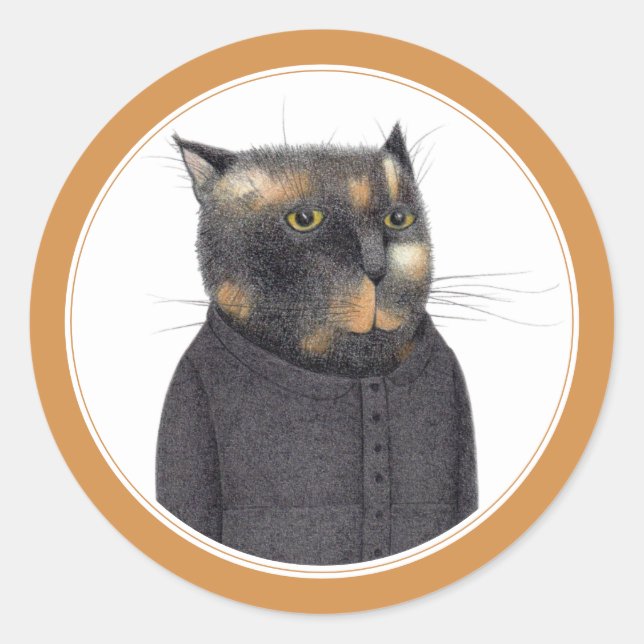 CHAT DE LA FEMME Stickers Rond (Devant)