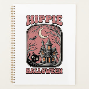Chat de maison hantée Halloween Hippie Design Vint