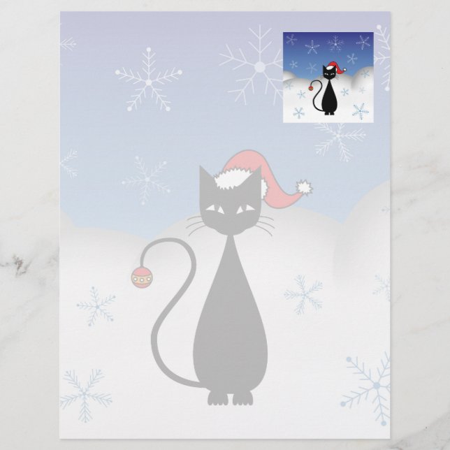 Chat de Noël avec des flocons de neige (Devant)