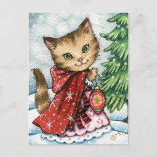 Chat de Noël - Carte postale Chat de Noël
