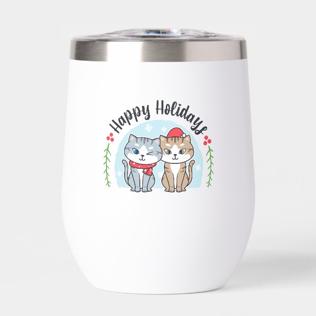 Chat de Noël joyeux Joyeux Vacances amusantes (Avant)
