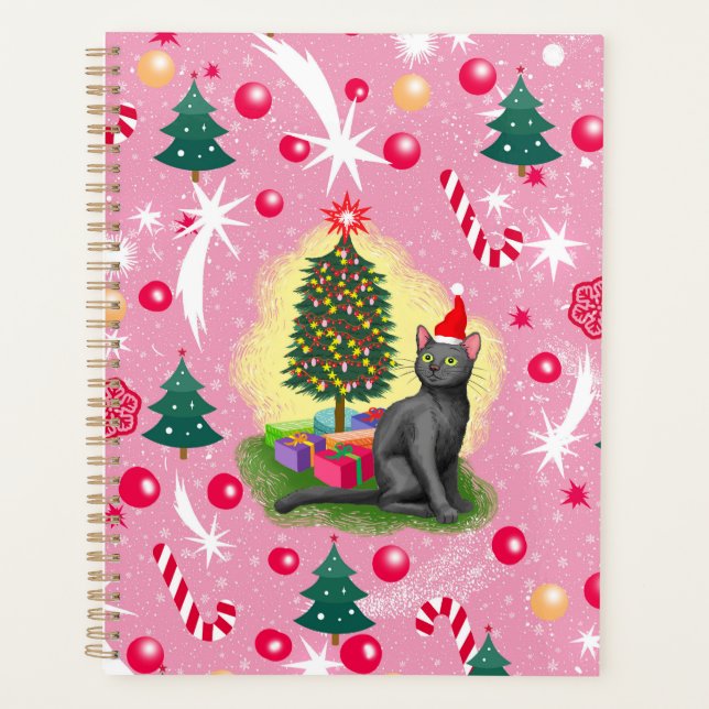 Chat de Noël rose (Devant)