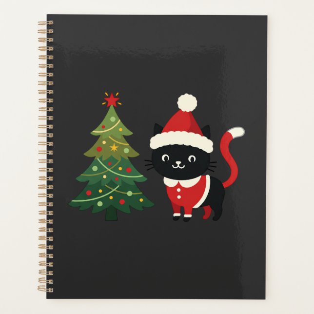 Chat de Noël Santa Arbre Vecteur (Devant)