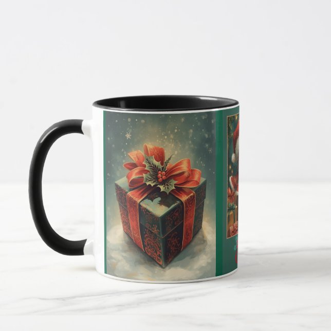 Chat de Noël Tasse Rouge et Vert (Gauche)