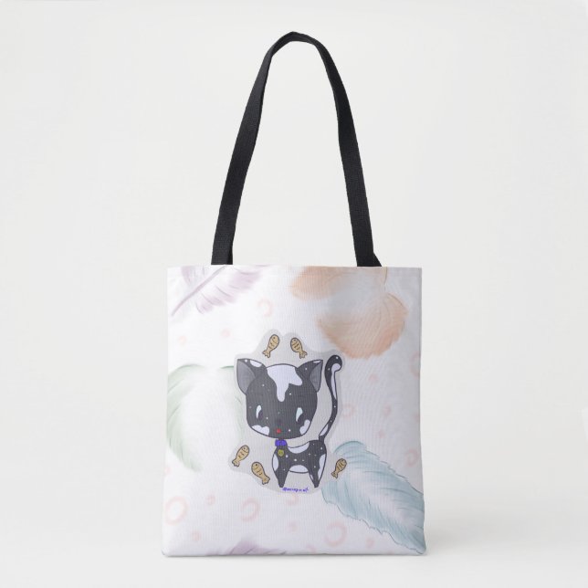 Chat de poisson Kawaii avec Sac fourre-tout de plu (Devant)