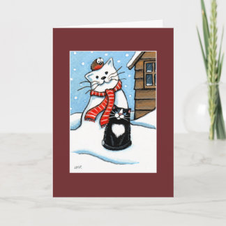 Chat de smoking, Robin et carte de Noël de