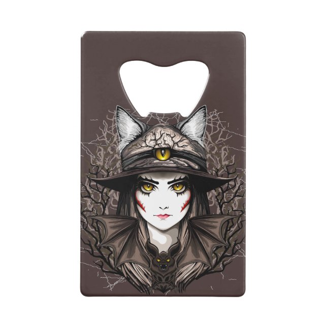 Chat de sorcière Halloween Déplaisant Portrait mig (Devant)