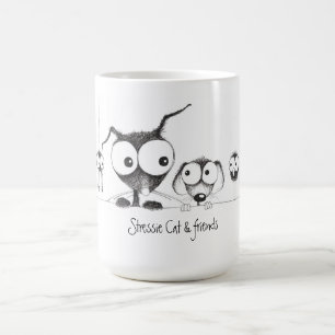 Chat de Stressie et tasse d'amis
