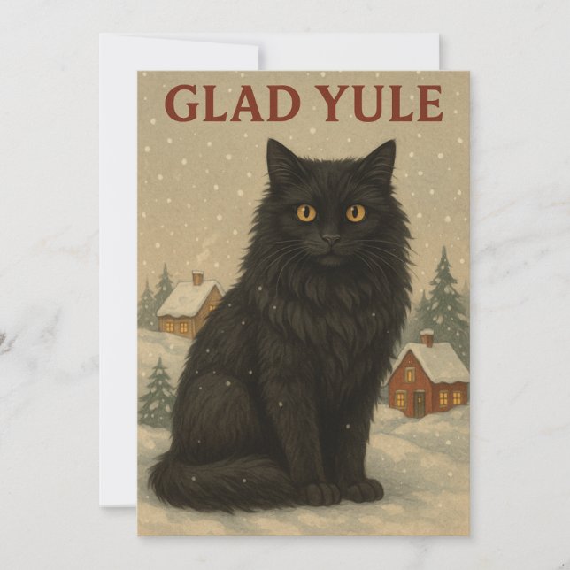 chat de Yule carte de Yule  (Devant)
