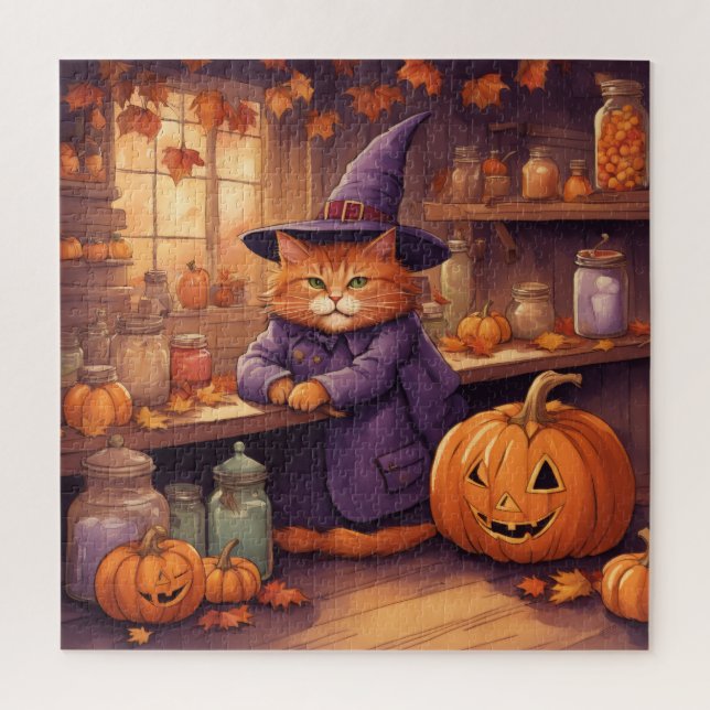 chat d'Halloween #1 puzzle (Vertical)