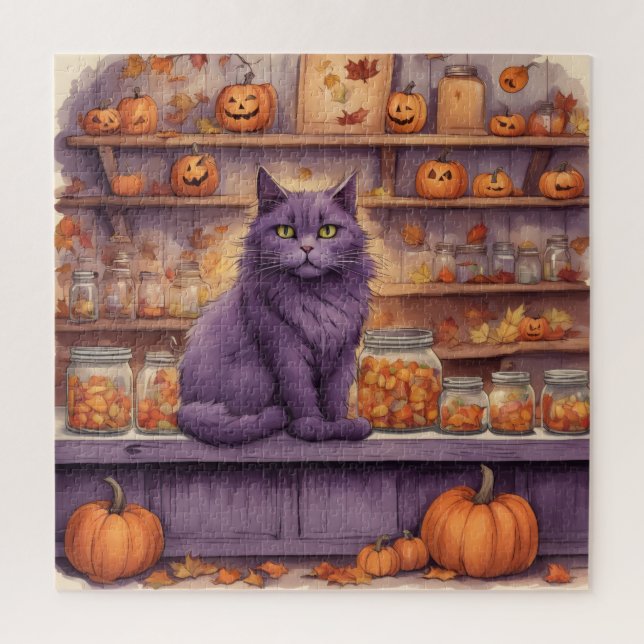 chat d'Halloween #5 puzzle (Vertical)