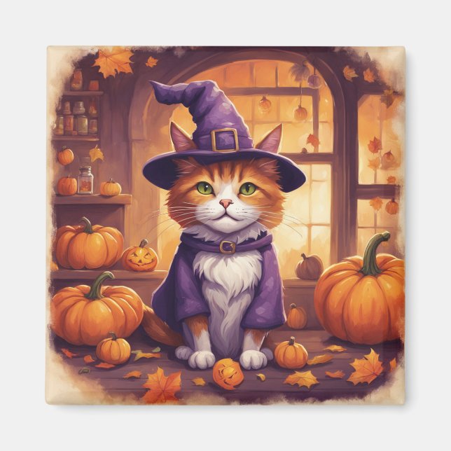 chat d'Halloween #8 magnet (Devant)