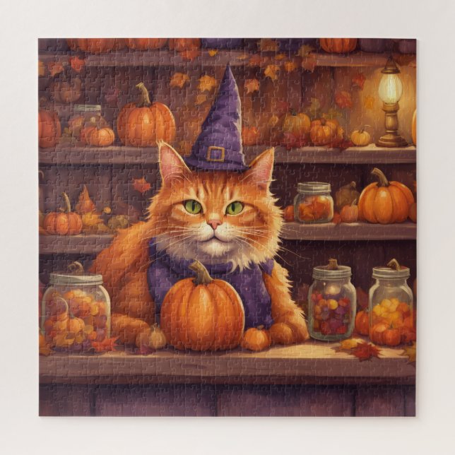 chat d'Halloween #9 puzzle (Vertical)