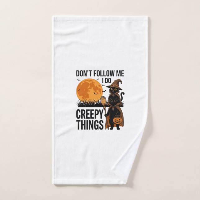 Chat d'Halloween Choses Effrayantes Sorcière Drôle (Serviette à main)
