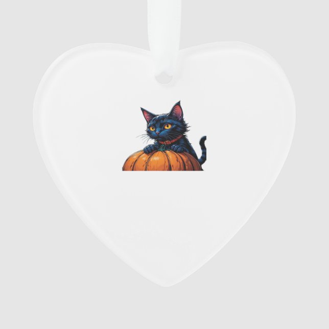 Chat d'Halloween dans un patch de citrouille encha (devant)