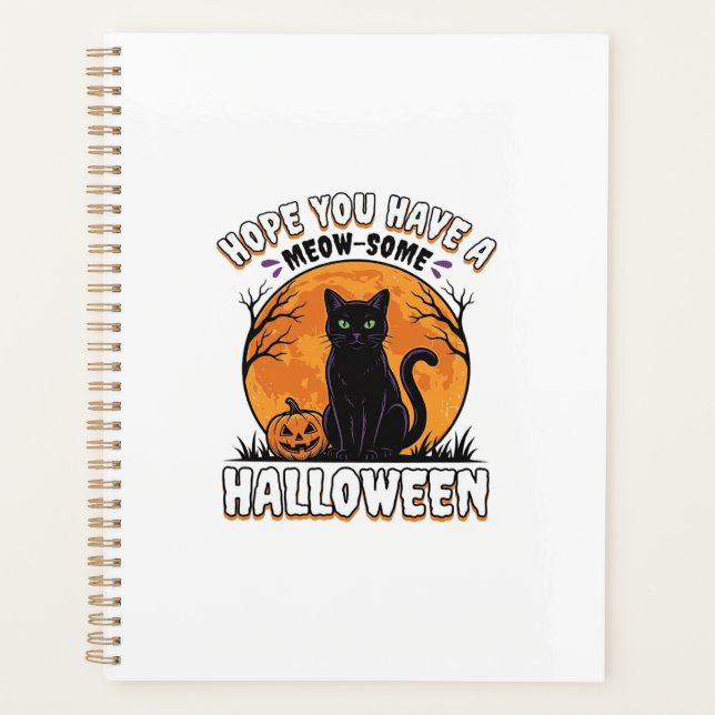Chat d'Halloween Miau-Incroyable Dessin de Gravure (Devant)