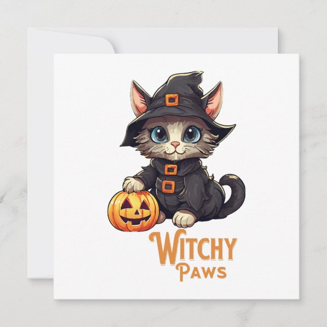Chat d'Halloween Pattes de Sorcière (Devant)